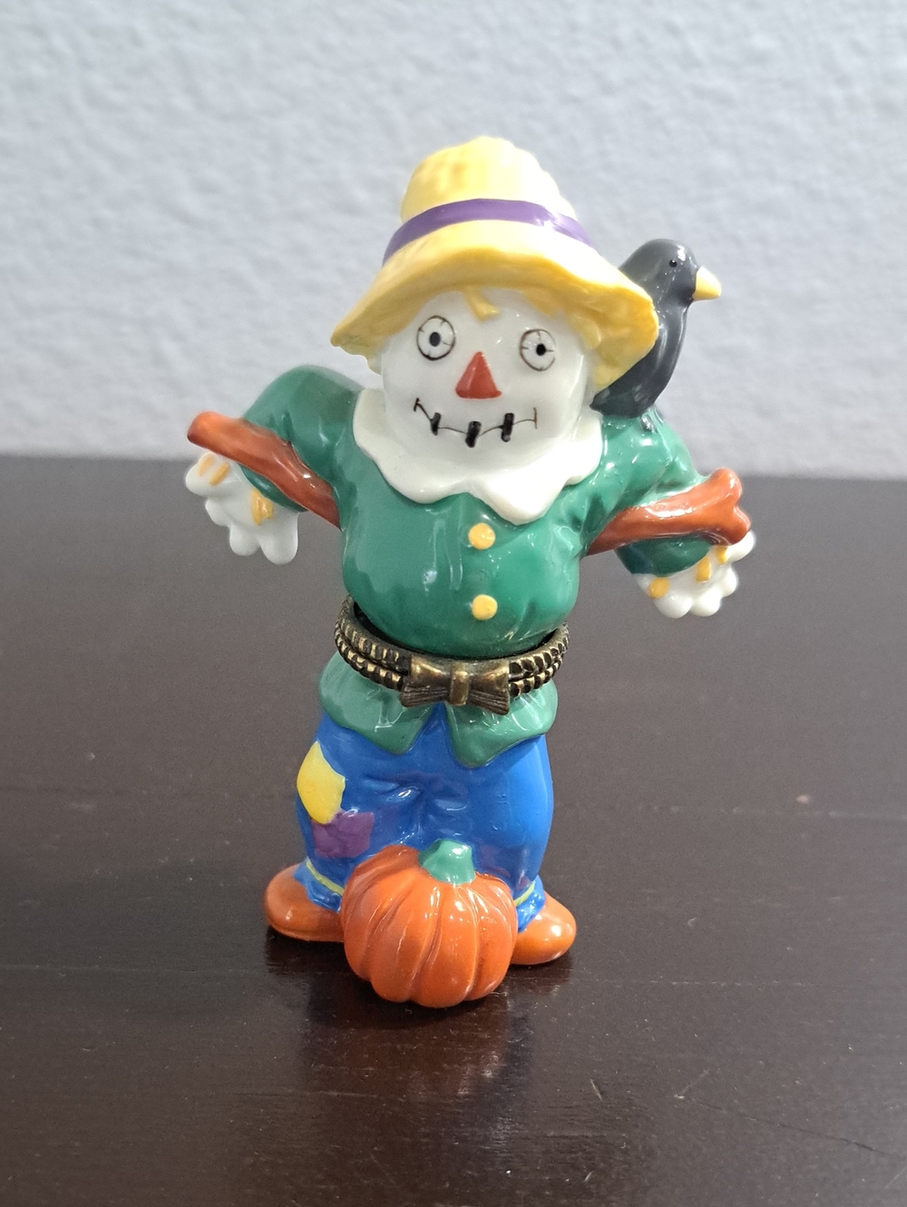 Midwest Of Cannon Falls Scarecrow Porcelain Hinged Trinket Box